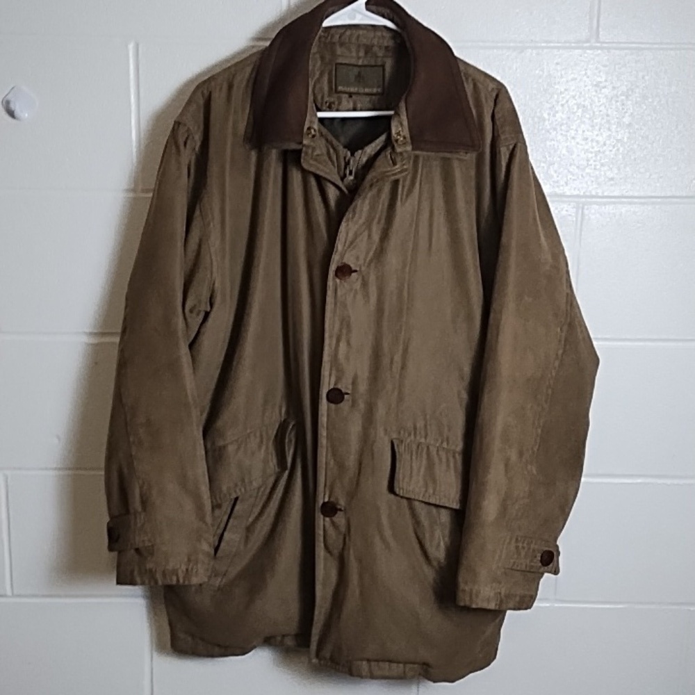 RAINFOREST Tan & Brown Suede Like Zip Out Lining Pockets Parka Coat